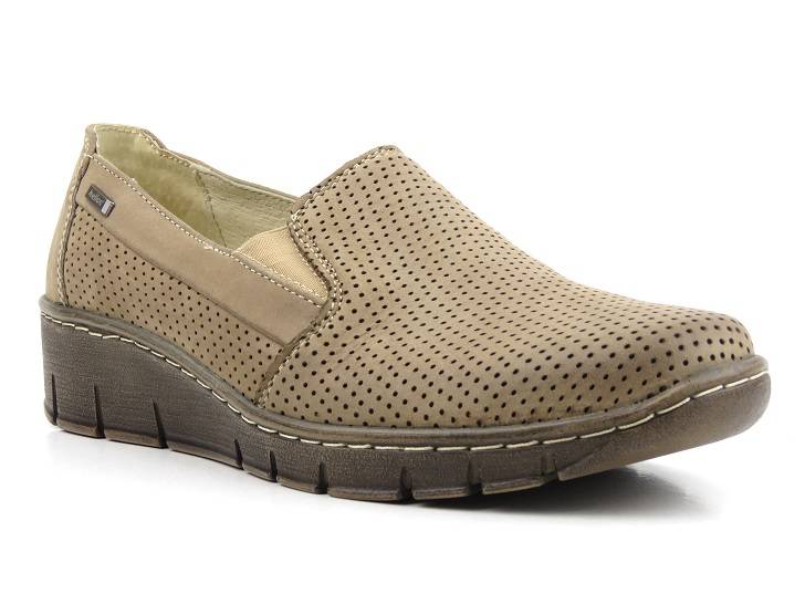 Damen-Slipper aus Leder – Helios Komfort 350, beige