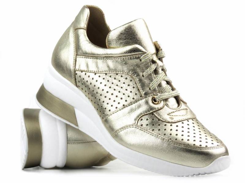 Damen-Sneaker, Keilschuhe - Eksbut 6171, Gold