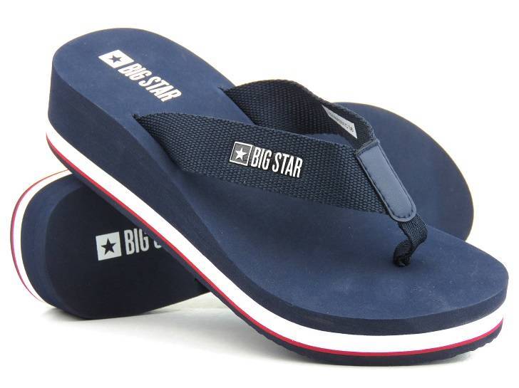 Damen-Sport-Flip-Flops mit Keilabsatz – BIG STAR JJ274A331, Marineblau