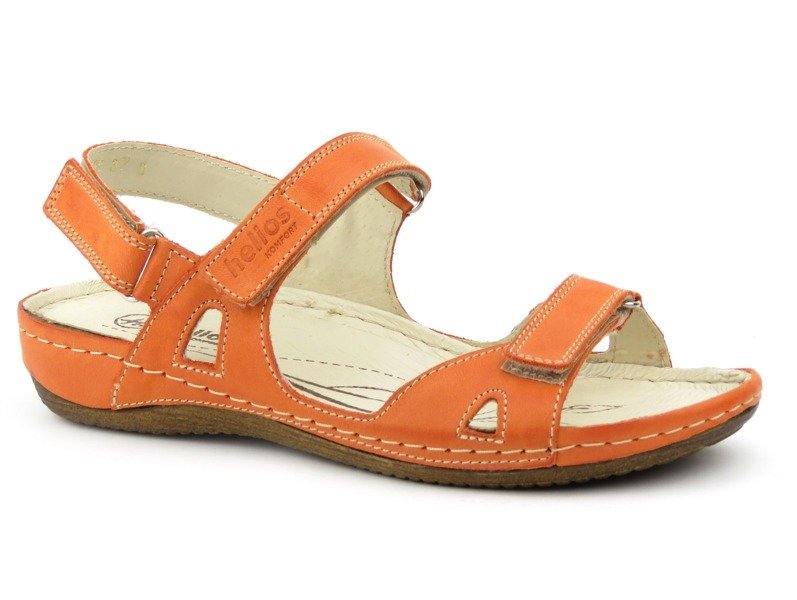 Damen-Sportsandalen aus Leder – HELIOS Komfort 205, orange