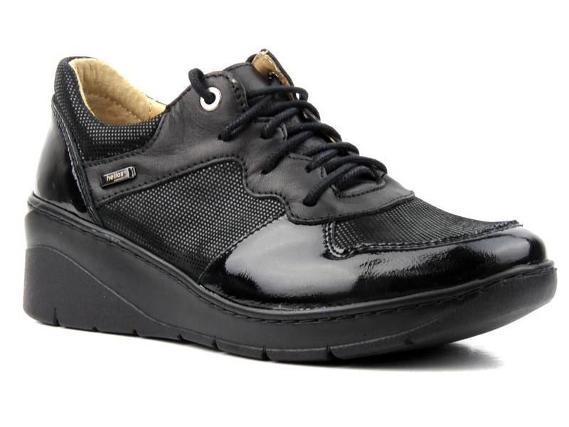 Damen-Sportschuhe aus Leder - Helios Komfort 347, schwarz