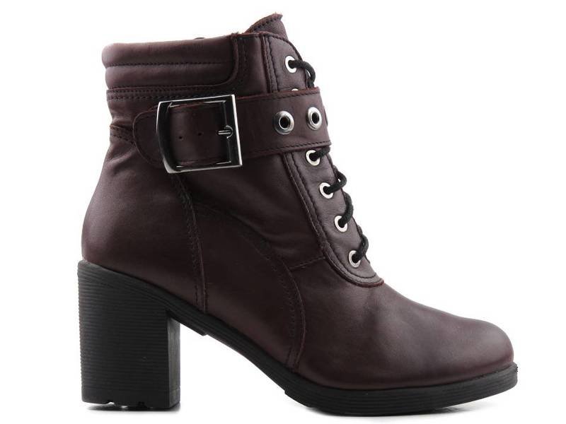 Damen-Stiefeletten aus Leder mit hohem Absatz HELIOS 587