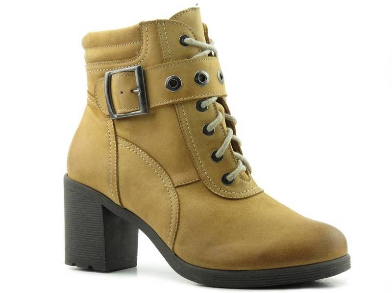 Damen-Stiefeletten aus Leder mit hohem Absatz HELIOS 587