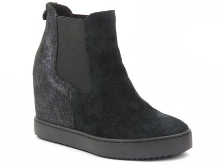 Damen-Stiefeletten aus Wildleder mit verstecktem Keilabsatz – Venezia SS2116, schwarz