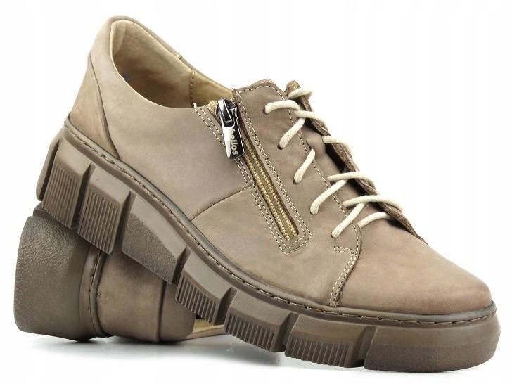 Damenlederschuhe der polnischen Marke - HELIOS Komfort 413, beige