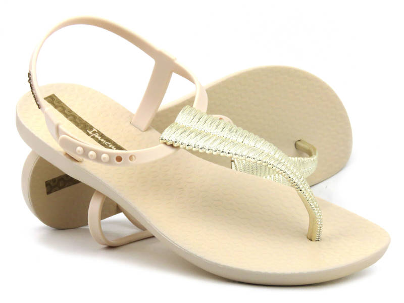 Damensandalen mit Goldverzierung – Ipanema 82862, Beige und Gold