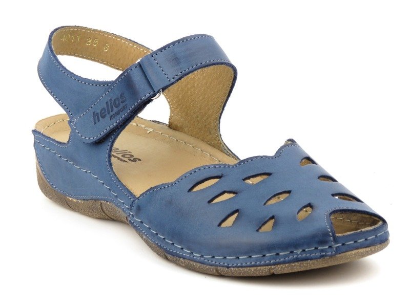 Damensandalen mit durchbrochenem Obermaterial – HELIOS Komfort 4011, Marineblau