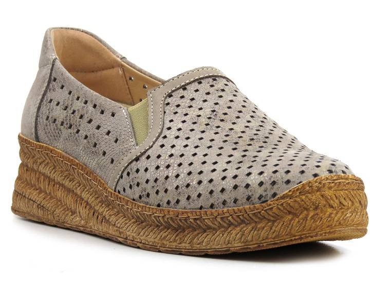 Damenschuhe mit gewebter Sohle – AXEL 1907, beige