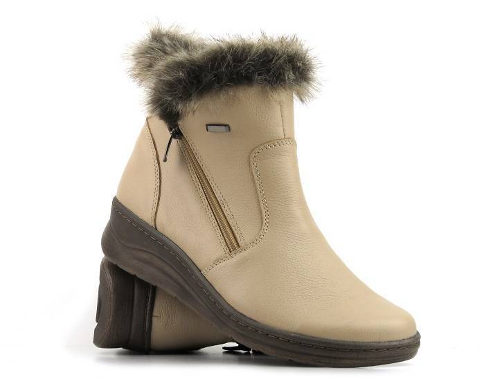 Damenstiefel mit Schaffell - HELIOS Komfort 514S, hellbeige