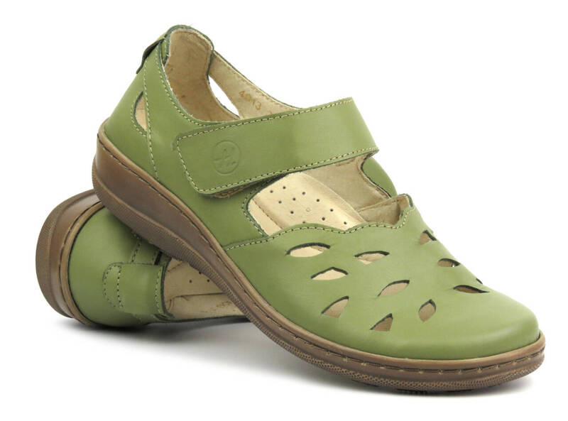 Durchbrochene Damenschuhe für Frühling und Sommer - HELIOS Komfort 4043, grün