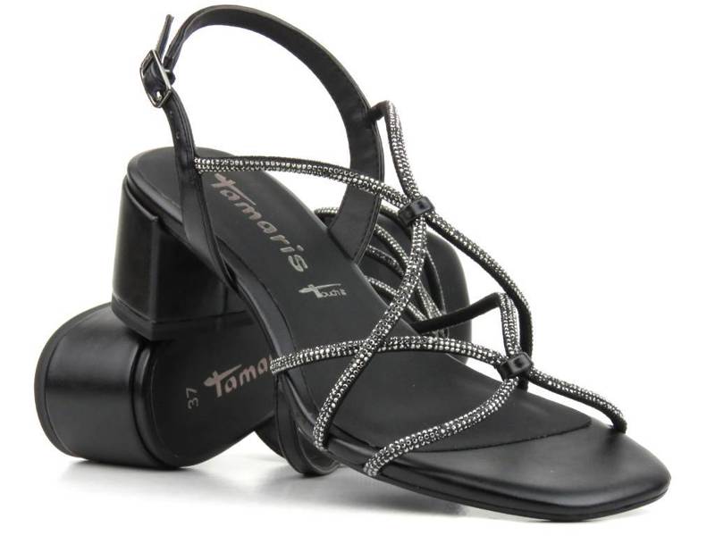 Elegante Damen-Sandalen mit hohen Absätzen - Tamaris 28236, schwarz