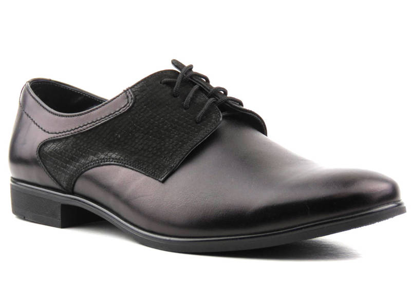 Elegante Herren-Lederschuhe - MOSKŁA 810, schwarz F