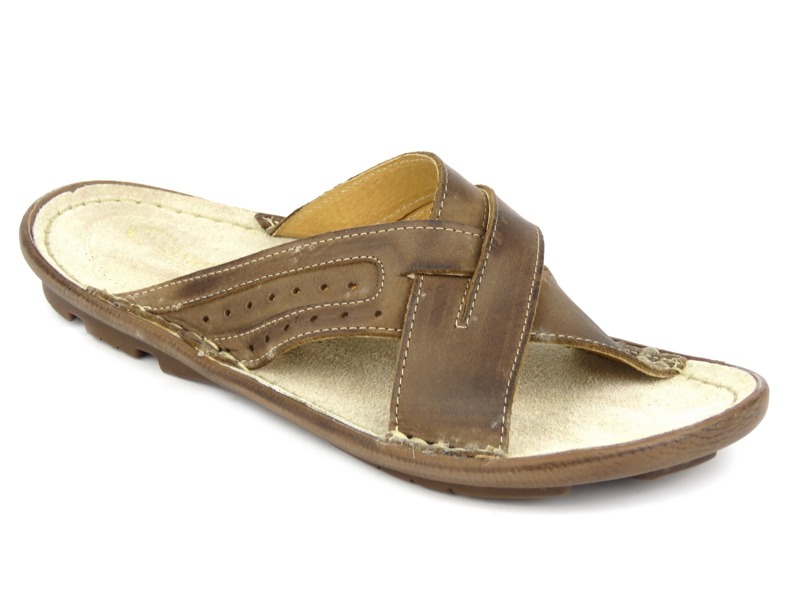 FANTOM 515 Herren-Leder-Flip-Flops, braun