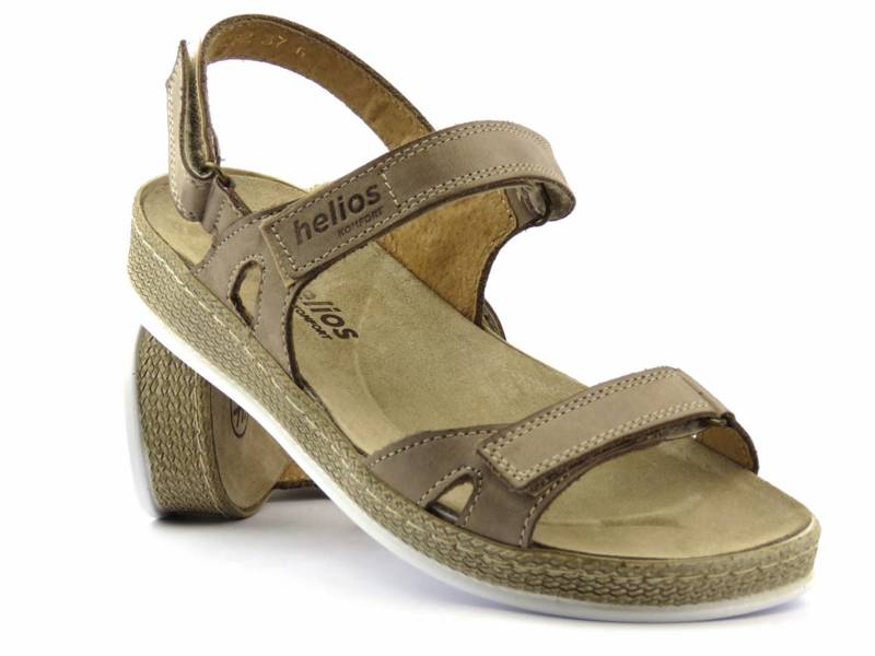 Flache Damensandalen aus Leder – HELIOS Komfort 282, beige