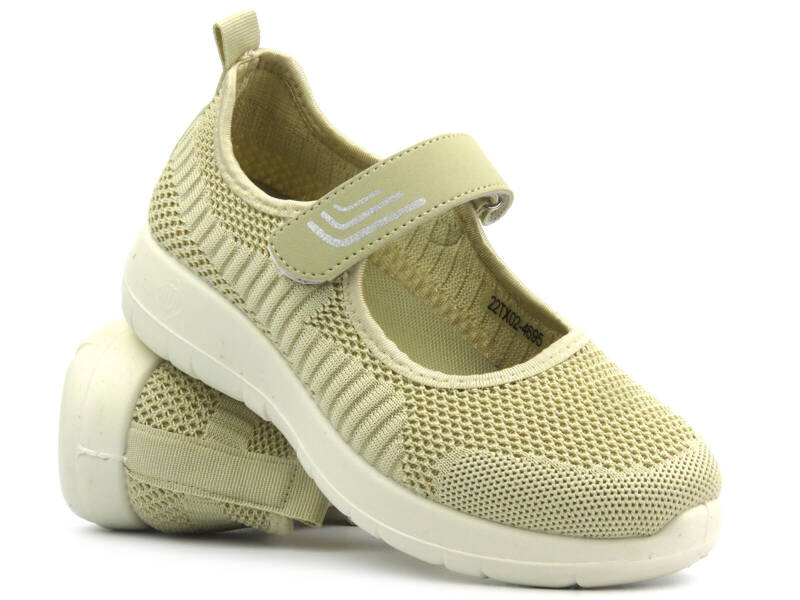 Halbschuhe, Damenschuhe mit Klettverschluss - NEWS 22TX02-4695, beige