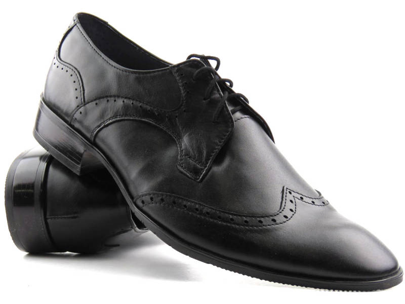 Herren-Brogues aus Leder MOSKŁA A118, schwarz