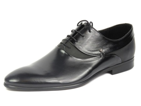 Herren-Leder-Oxfords Conhpol 5325, schwarz