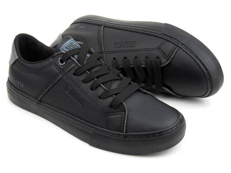 Herren-Sneaker aus ökologischem Leder – BIG STAR JJ174108, schwarz