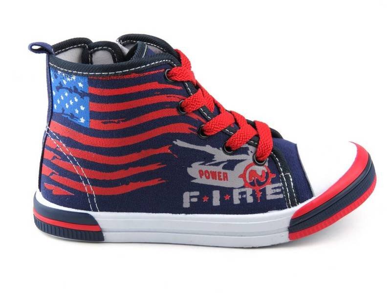 Hohe Kinder-Sneaker mit Reißverschluss – AMERICAN CLUB TEN 11/2014, Marineblau