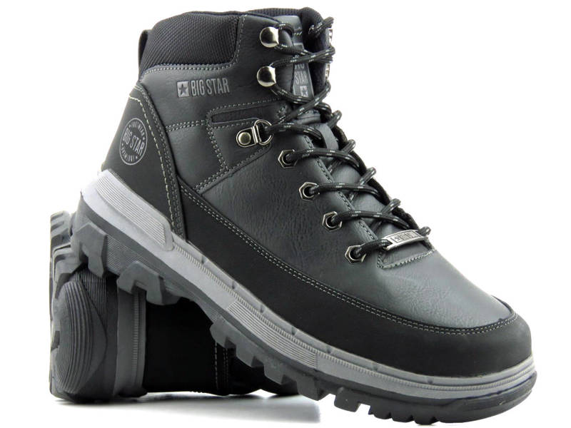 Hohe Trekkingstiefel für Herren – BIG STAR KK174120, schwarz