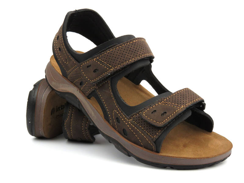 INBLU RY-29 Herrensandalen, dunkelbraun