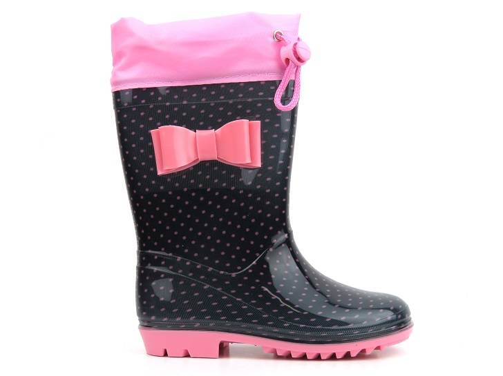 Kinder-Gummistiefel mit Schleife – AMERICAN CLUB KAL 11/22, schwarz und rosa