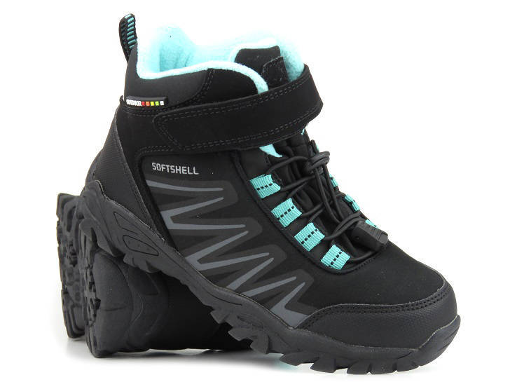 Kinder-/Jugend-Winter-Trekkingschuhe AMERICAN CLUB WT107/22 WT112/22, Schwarz mit Mint