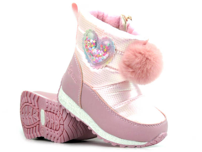 Kinder-Schneestiefel mit Bommel - WOJTYŁKO 23032, rosa