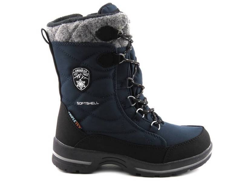 Kinder-Schneestiefel mit Membran und Softshell – AMERICAN CLUB SN14/23, Marineblau