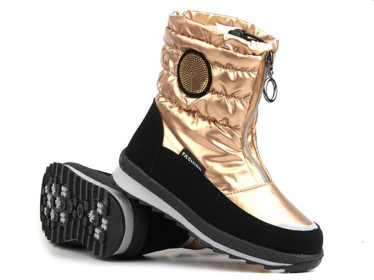 Kinder-Schneestiefel mit Schafwolle – MISS E 21DZ23-4324, Gold