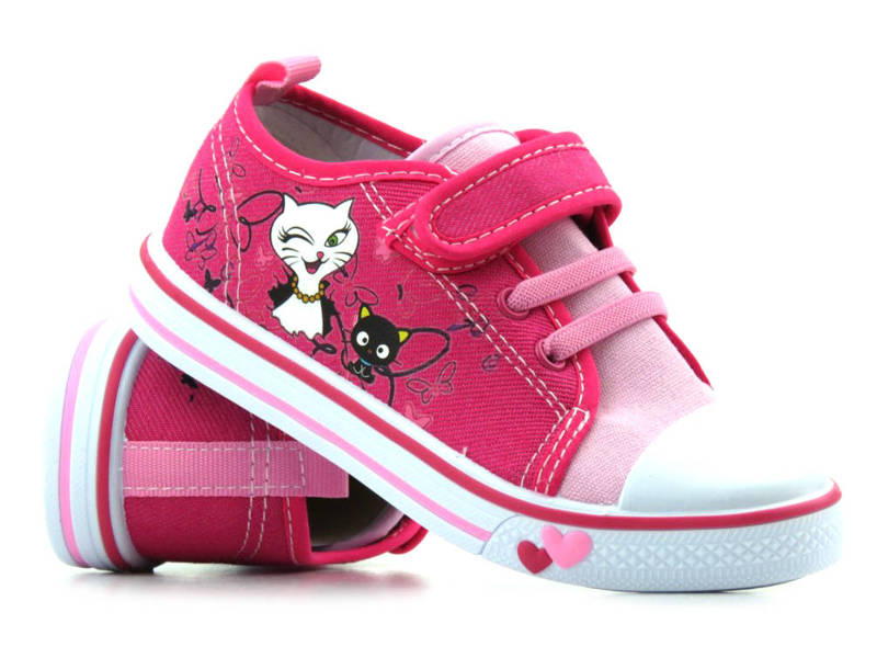 Kinder-Sneaker, Sneakers mit Katze – American Club TEN 91/23, rosa