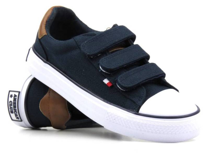 Kinder- und Jugendsneaker mit Klettverschluss - AMERICAN CLUB LH 81/23 LH 80/23, Marineblau