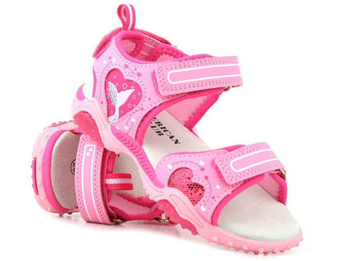 Kindersandalen mit glänzender Sohle - AMERICAN CLUB HL79/23, rosa