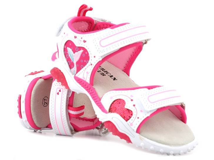 Kindersandalen mit glänzender Sohle - AMERICAN CLUB HL79/23, weiß