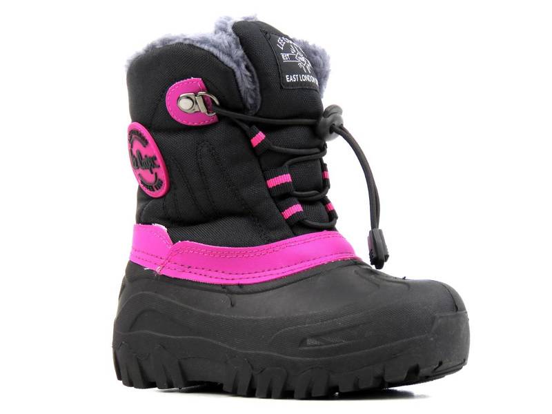 LEE COOPER LCJ-21-44-0523K Kinder-Schneestiefel, schwarz mit rosa