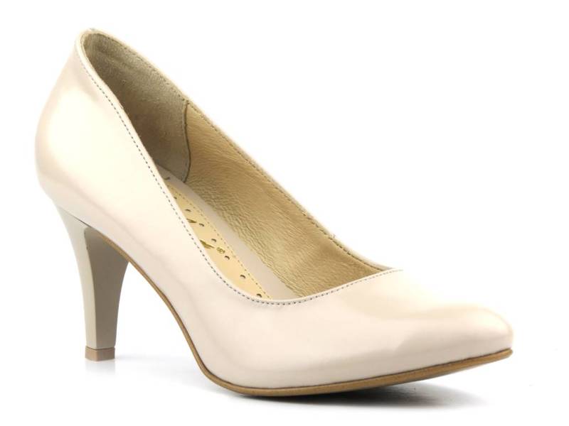 Lack-Stiletto-Pumps – AGXBUT 426, beige