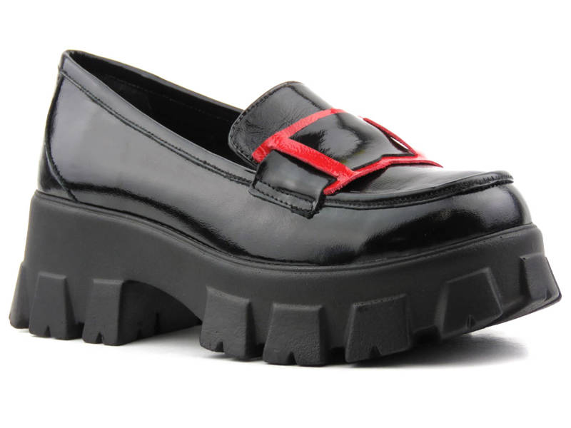 Lackierte Damen-Herrenschuhe mit massiver Sohle – VENEZIA 13165 COMB, schwarz