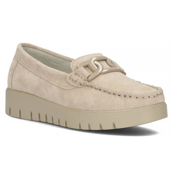 Lederschuhe, Damenmokassins - Filippo DP3334/24, Beige