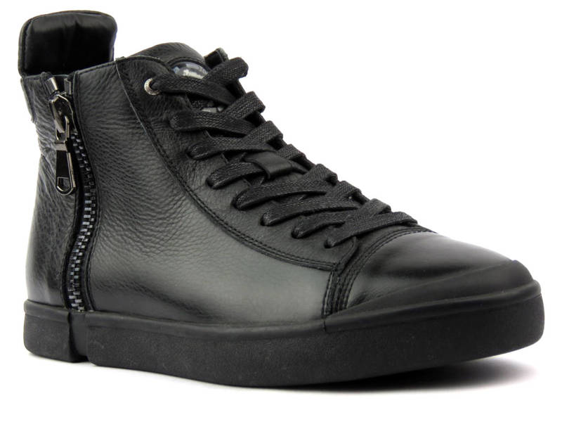 Ledersneaker, Herrenstiefeletten - JOHN DOUBARE M5761-1, schwarz
