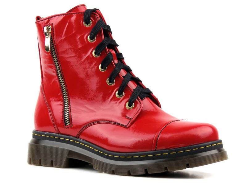 Lederstiefel, Damenstiefel HELIOS Komfort 578S, rot, Lackleder