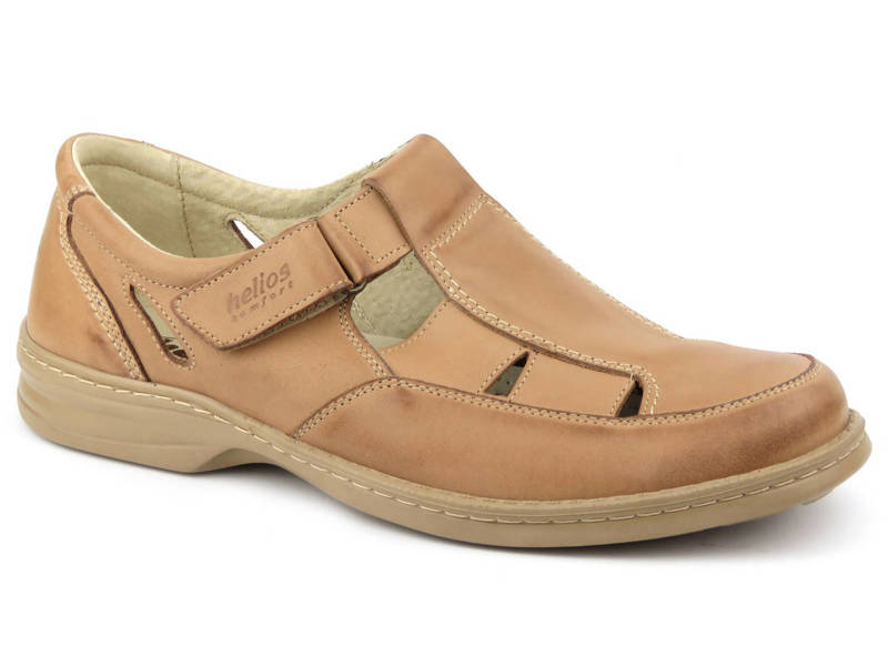 Luftige Herrenschuhe aus Naturleder - Helios Komfort 803, beige