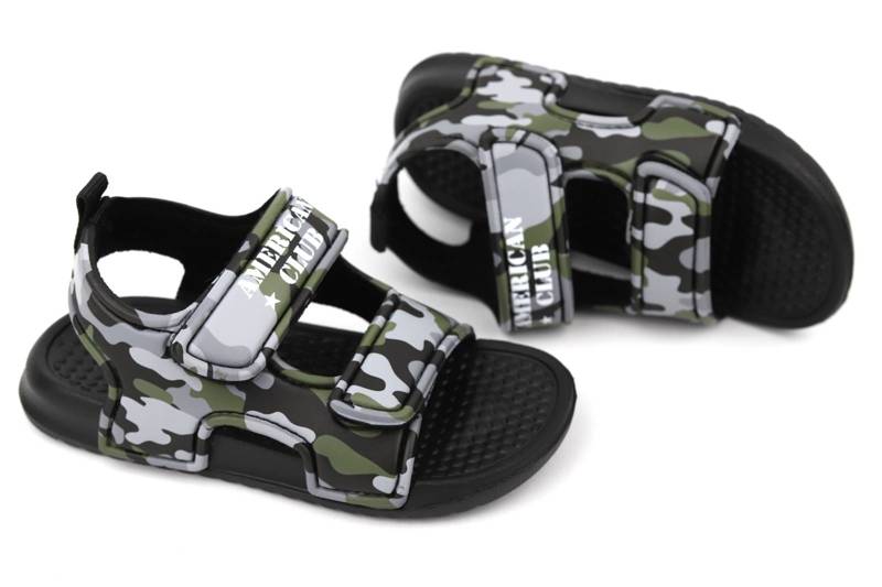 Schaumstoffsandalen für Jungen – American Club NH 99/23 NH 102/23, schwarz