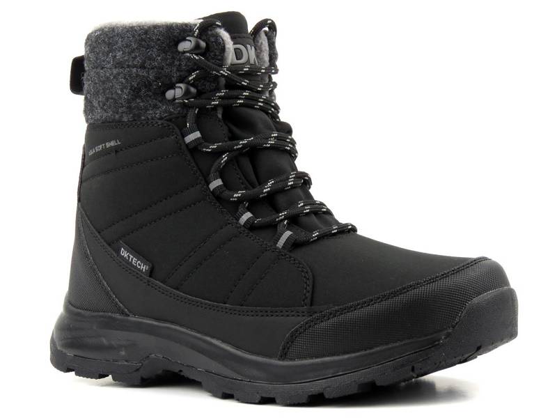 Schneestiefel, Damen-Winterstiefel mit Softshell-Material - DK TECH 2104, Schwarz und Grau