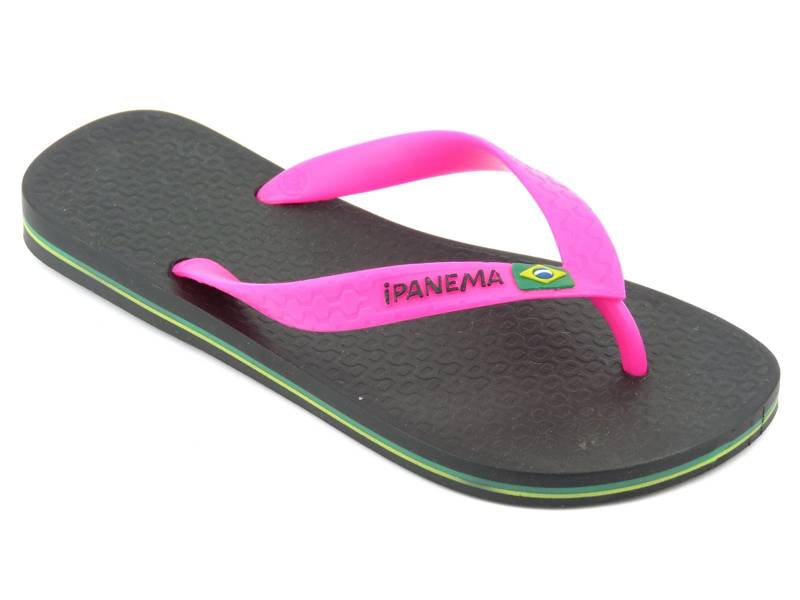 Schwarze Damen-Flip-Flops mit rosa Riemen – Ipanema 80408