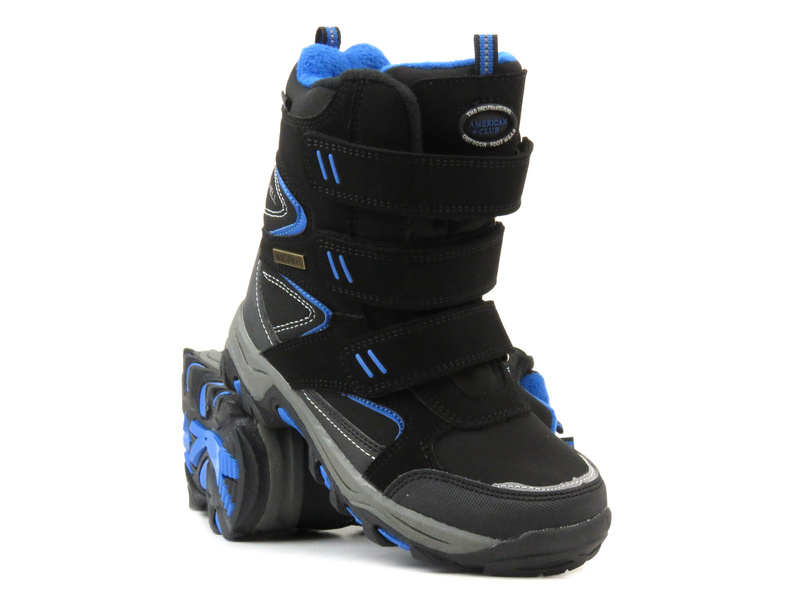 Trekkingschuhe, Kinder-Schneestiefel - AMERICAN CLUB WT161/23 schwarz und blau