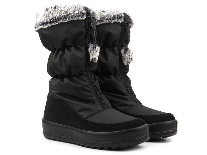 Warme Damen-Schneestiefel mit Membran - Manitu 990219-01, schwarz