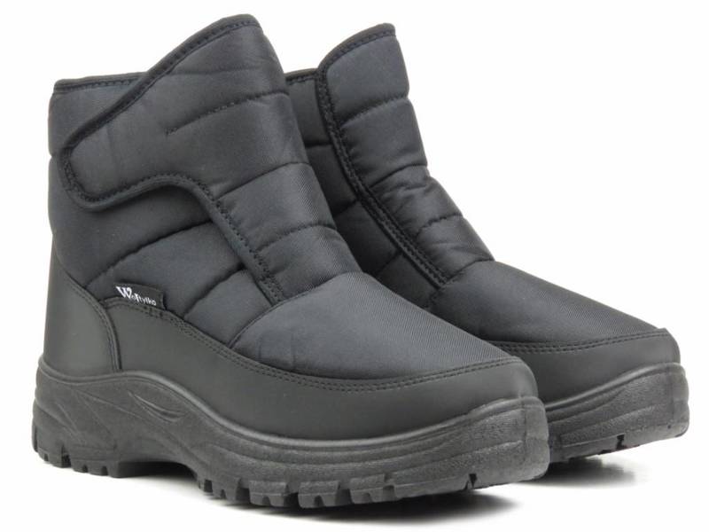 Warme Herren-Schneestiefel mit Klettverschluss – Wojtyłko 23208, schwarz